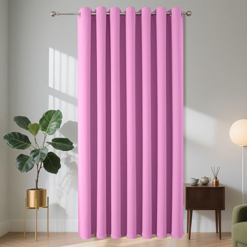 Joydeco Verdunklungsvorhänge 1 Stück,Türvorhang Blickdichte Türgardine,Tür Vorhang mit Ösen Thermo Kälteschutz Hitzeschutz Schallschutz für Schlafzimmer Wohnzimmer(Zartrosa-Violett,1xH195xB150)