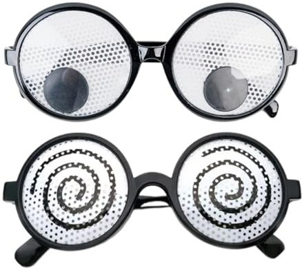 Shaking Eyes Party-Brille, 2 Stück Lustige Googly Eyes-Brille für Foto-Requisiten, Spoof-Party-Kostüm-Brille, Lustige Brillen mit Wackelaugen