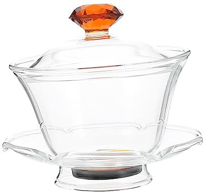 Holibanna Tazza Da Tè Trasparente in Set Di Tazze Da Tè Decorative A Casa Ufficio Coperchio Anti Polvere