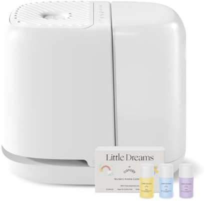 Canopy Nursery Humidifier 2.0, White, 36 HR Run Time, 2.5L Capacity Tank - Sleep Lights, White Noise, Clean Aroma Diffusion - Promote Deep Sleep & Happy Skin - Humidifier, Filter & Aroma Kit