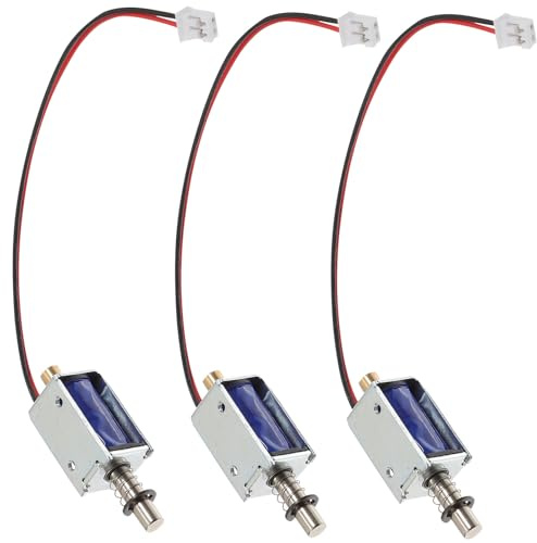 Alipis 3 Stück Mini Elektromagnet Push pull Solenoid Dc Offener Rahmen Kompakter Hubmagnet für Verkaufsautomaten Haushaltsgeräte Bürogeräte