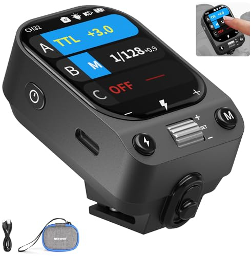 NEEWER QZ-N 2.4G TTL Wireless Flash Trigger Compatible with Nikon Z9 Z8 Z6II Z7II Z5 Z50 D850 D3500 D7500 Cameras, Touchscreen Flash Transmitter, 1/8000s HSS, 1000mAh Battery/CM Switch