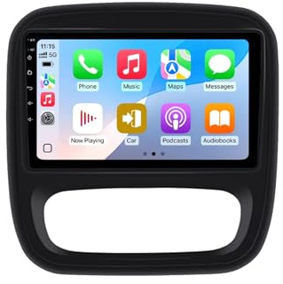 Car Radio para Renault Trafic 3 2014-2021 Android 15 9 Pulgadas Pantalla Táctil con BT GPS WiFi FM Carpaly Backup Camera Cooling Fan para, 8 Core 8G+256G