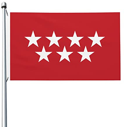 Bandera De Jardín La Comunidad De Madrid Doble Cara Bandera De Patio Premium Estandarte De Jardín Para Hogar Calle Casas 3X5 Ft
