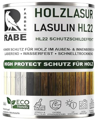 RABE Holzlasur Lasulin HL22 High Protect Holzschutz Dickschichtlasur Außen Gartenholz Lasur lasierende Farbe (1 Liter, 1567 Douglasie)