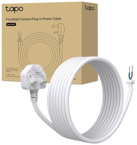 Tapo CA320 4m Extension Power Cable for C710 Outdoor Security Camera | Outdoor Plug-In Power Cable, Compatible with Tapo C710 Floodlight Camera, Flexible Installation, Extend Placement Options