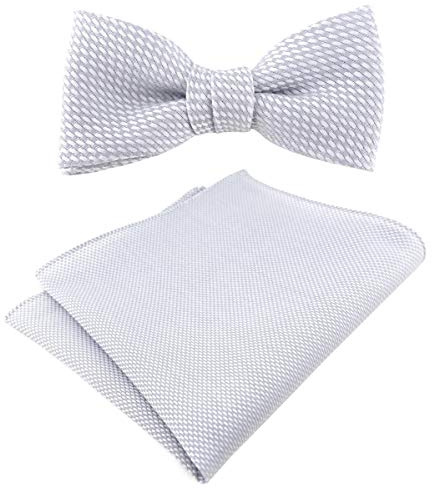 TigerTie Set Kleinkinder Baby Fliege Pique + Einstecktuch in uni gemustert 100% Baumwolle, vorgebundene Schleife mit Sichtband - 20 bis 32 cm Halsumfang verstellbar + Aufbewahrungsbox