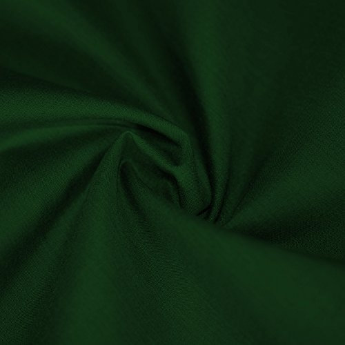 Plain Solid Dyed Polycotton Pre Shrunk Fabric Material Linings Dress Making Crafts Home Décor Table Cloth Sheeting Quilting | 60+ Colours | 45” - 112 cm Wide (Sold by The Metre, Bottle Green)
