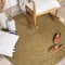 FRAAI | Home & Living Jute Teppich Rund - Fair Grün - Jute - Flachgewebe - Einfarbig - Boho, Modern - Wohnzimmer, Esszimmer, Schlafzimmer - Carpet