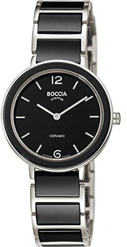 Boccia Damen Analog Quarz Uhr mit Titan Armband 3311-02