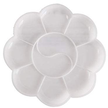 Weiqiao® Palette Peinture en Plastique Forme de Fleur avec 10 Pots de Couleur Outile de Pinceau pour Dessiner Enfant Artisanat
