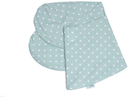 pic Bear Ersatzbezug für Stillkissen - hochwertige anschmiegsame Jersey Baumwolle für Lagerungskissen - Seitenschläferkissen - Classic 190 cm - Sterne Celadon