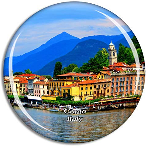 Weekino Italien Comer See Bellagio Hafen Kühlschrankmagnet 3D Kristallglas Touristische Stadtreise City Souvenir Collection Geschenk Starker Kühlschrank Aufkleber