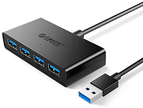 ORICO Hub USB 3.0 con 4 Puertos USB 3.0, Cable extensión de 150cm Adaptador USB Ultradelgado para Transmisión de Datos (5Gbps), Compatible con para MacBook, Surface Pro, XPS, Laptop, Unidades Flash
