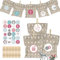 Adventskalender zum Befüllen,Weihnachten Geschenksäckchen, Papier-Advent Calendar mit 24 Zahlenaufklebern für Weihnachten zum Basteln DIY Adventskalender Bastelset