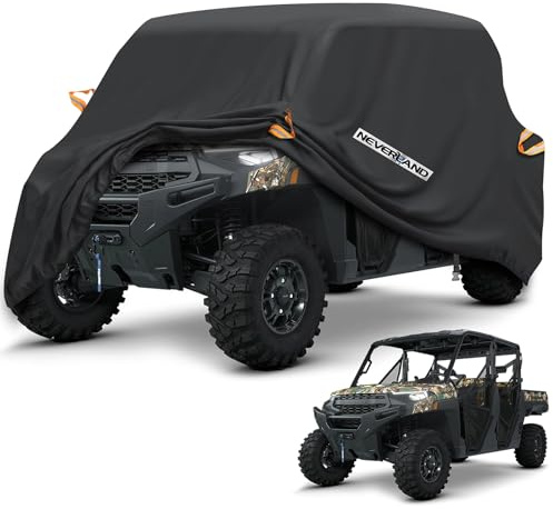 Neverland UTV Abdeckung Heavy Duty Ranger-Abdeckung, wasserdicht, 4-6-Sitzer, Side by Side Cover, 4-Türer, Allwetter-Aufbewahrung mit reflektierendem Streifen, kompatibel mit Polaris RZR General
