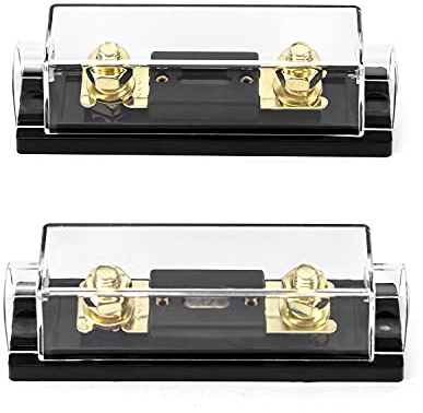 QWORK® ANL Sicherungshalter 0/2/4 Gauge mit 300 Amp ANL Sicherung, 2 Stück