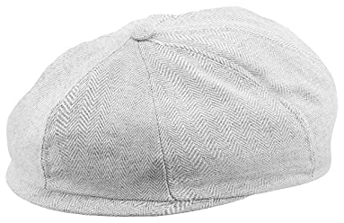 mintgreen Schiebermütze Kinder, Baby Jungen Fischgrät Tweed Schirmmütze Barett Newsboy Cap, Hellgrau, 6-12 Monate