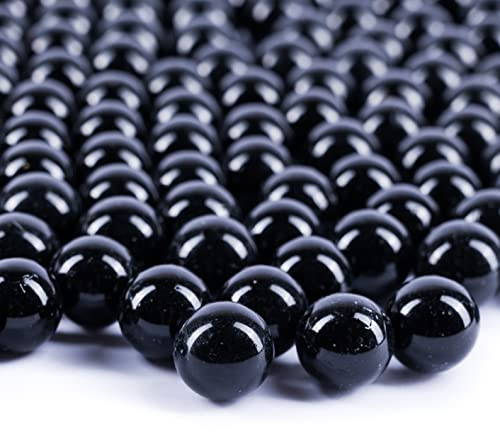 Galashield Schwarze Glasmurmeln, Großfüller, runde Perlen für Vasen, 0,5 kg (ca. 80 Stück)