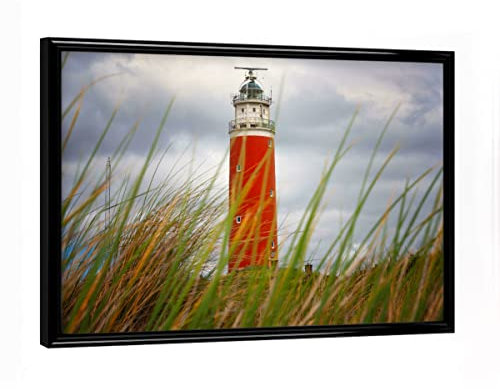 artboxONE Poster mit schwarzem Rahmen 18x13 cm Natur Leuchtturm Texel - Bild Leuchtturm Leuchtturm maritim