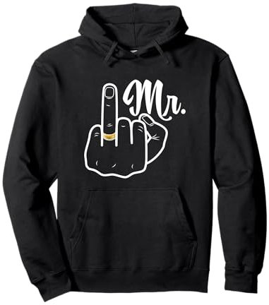 Bräutigam Just Married Hochzeit Flitterwochen Ring Finger Ehemann Mr. Pullover Hoodie