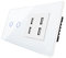 CNBINGO Interruptor táctil con 4 puertos USB de 2,4 A, interruptor táctil doble con marco de cristal y led de estado. Interruptor de pared empotrable en blanco, 500 W/compartimento