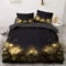 Luowei Rosen Bettwäsche 135x200cm 4 Teilig Gold Rosen Blumen Bettbezug Romantische Floral Microfaser Deckenbezug mit Reißverschluss und 2 Kissenbezüge 80 x 80 cm