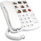 LD‑858HF Teléfono de Botón Grande, Teléfono Fijo con Cable para Personas Mayores, Número Prealmacenado Fácil de Instalar, No Requiere Batería, Teléfonos Amplificados para Personas Mayores