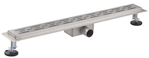 Caniveau extra plat pour douche italienne avec grille de finition inox longueur 70 centimètres - Avec siphon anti odeur et filtre pour cheveux NOYON & THIEBAULT