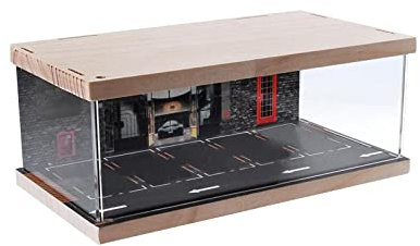 Oshhni 1:64 Vetrina Espositiva, Vetrinetta Espositiva Collezionismo, Vetrina per Parcheggio Collezione Collezione di Protezione per Contenitori Antipolvere in Acrilico Diorama, Singolo Mazzo