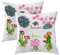 Batmerry Watercolor Hand Painting Outdoor Throw Pillow Covers,Succulent and Cactus Blooming Indoor Pillows Digital Printing Water Resistant Linen for Couch Sofa Bed Invisible Zipper 20X20 In