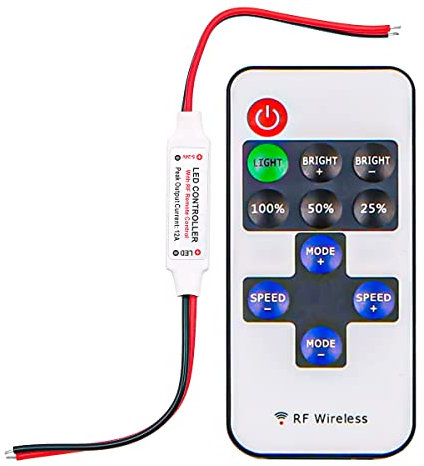 CENPEK 2 PCS LED fernbedienung 12V, LED fernbedienung ersatz, LED fernbedienung, RF Wireless Fernbedienung Dimmer, LED controller 12V, funk regler dimmer 12V RF fernbedienung
