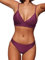 CUPSHE Bikini da Donna Costume da Bagno a Due Pezzi Costume da Bagno a Triangolo a Costine Spalline Regolabili XL, Viola