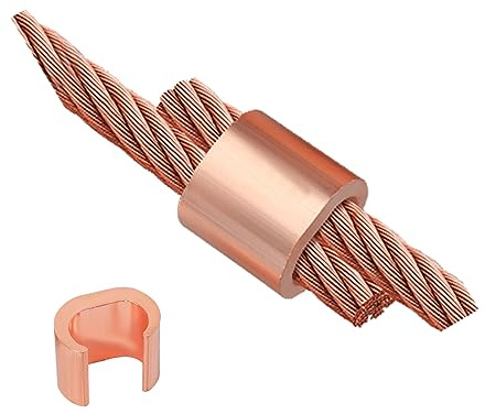 BEKMLOD Lot de 10 connecteurs de terminal à sertir en cuivre épais en forme de U, manchon à sertir en cuivre, fil de cuivre non isolé et bornes de connexion de fil, convient pour calibre 9, 10, 11 AWG