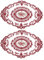 sourcing map 2 Stück Retro Spitze Platzdeckchen 30,5 x 40,6 cm Oval bestickt Tischsets Französisch Häkeldeckchen Untersetzer Cup Mat für Zuhause Hochzeit Rot
