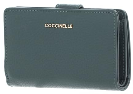 Coccinelle Metallic Soft Mini Wallet Grained Leather Kale Green