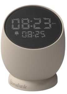 KREAFUNK Bell: kabelloser Wecker und Uhr (Beige)