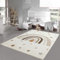 Teppich-Traum Kinderzimmerteppich Spielzimmer Pflegeleicht Regenbogen Sterne Hell robust Creme, 200 x 280 cm