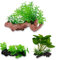 Fish Tank Decorations, Podazz Aquarium Tree Plant Decoration, Fish Tank Plastic Artificial Plant Aquarium Ornament Plants Set 3 Pieces (Green), Deadwood Soft Leaf Set for Fish Goldfish Waterscape Tank