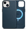 SHIELDON Custodia in Vera Pelle per iPhone 15, Custodia Sottile [Antigraffio] Cover Antiurto con Ricarica Wireless Magnetica con Bottoni in Metallo Compatibile con iPhone 15 - Blu Navy