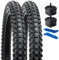 YunSCM 2er-Pack Faltbare 20 Zoll Reifen 20X2.25 Mantel 58-406 und 2er-Pack 20'' Schlauch AV32mm Ventil kompatibel 20X2.125 20X2.25 20X2.30 20X2.35 Fahrradreifen und schlauche
