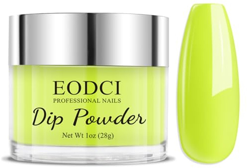 EODCI 1 Oz Dipping Powder, Gelb Dip Pulver für Nägel Nail Dipping Build Powder Maniküre Dip Pulver, French Nagelpuder Kit für Anfänger Home DIY Nail Art System