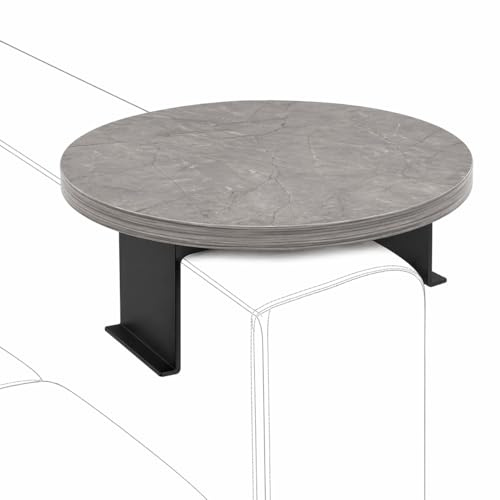 Sofa Arm Tray Table for Couch – Adjustable Wooden Armrest Table with Secure Fit, Non-Slip Side Tray for Drinks Snacks Remote, Space Saving Solution (Gray)
