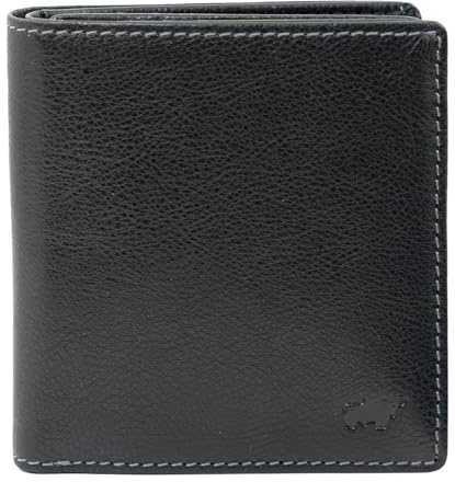 BRAUN BÜFFEL - Herren RFID Geldbörse Carré Arezzo - 8 Kartenfächer aus echtem Rindleder Schlichtes Design - Edles Schwarz