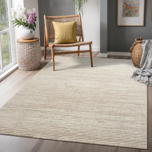 SANAT Hera Teppiche für Wohnzimmer, Geeignet für Flur, Esszimmer, Schlafzimmer, Küche und Kinderzimmer Öko-Tex 100 Zertifizier - Beige, 120 x 160 cm