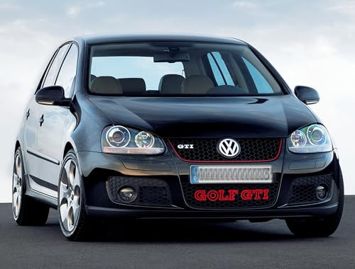 Schriftzug Buchstaben für Golf GTI für Kühlergrill Buchstaben für Kühlergrill Golf GTI mk 7 Golf 5 Golf 8 Golf 6 Dekoration Original Style Logo für Frontgrill Tuning Aufkleber (Rot)