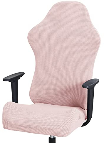 Mswborml Ergonomische Bezug für Gaming Stuhl Kratzfest, Abnehmbarer Gamingstuhl-Bezüge Gaming Stuhl, Universel Stuhlhussen für Gaming Stuhl, Computer-Spielstuhl, Racing-Stil, Waschbar,Rosa