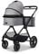 MOON CLICC Stone/Melange, with Tub and Sports Car Seat, up to 22 kg, Foldable with Sports Seat, Including Changing Bag, Footmuff, Rain Cover and Adapter, Collection 2025