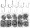 500PCS Fishing Hooks with Plastic Box set Carbon Steel Barbed Fishing Hooks Eyed Sea Fish Hooks Barb Weedless for Saltwater Freshwater Fishing Accessories 10 Size 3 4 5 6 7 8 9 10 11 12