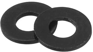 sourcing map 500Pcs M2.5 Flat Washer, Carbon Steel 2.7mm ID x 6mm OD x 0.5mm Thick for Bolt Screw, Factories Repair, Kitchens, Shops, and Outdoor Construction, Black